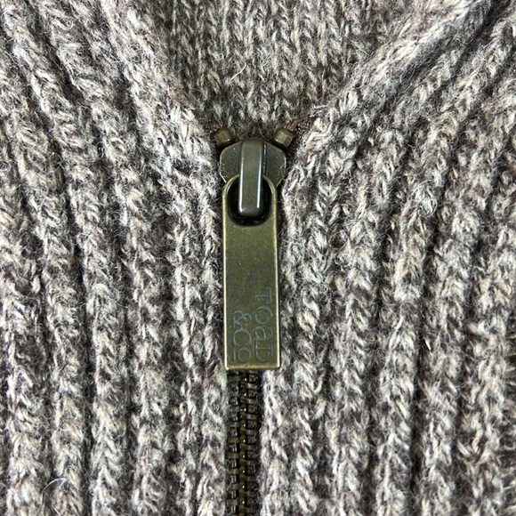 Toad & Co Brown Shawl Lambswool Knit Zip-Up - Picture 9 of 12
